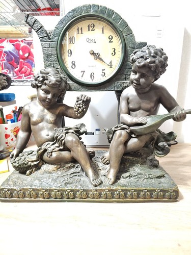 Mantle clock crosa cherubs - clock,