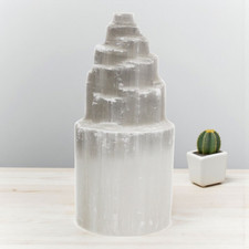 Natural Selenite Tower Lamp -