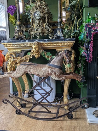 1840c rocking horse antique - 1840c,