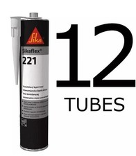 12 x Sikaflex 221 - BLACK - Strong Adhesive Sealant, Sika, Car, Boat