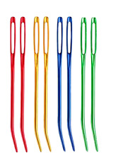 2 or 4 Piece Aluminium Bent Tip Tapestry Darning Knitting  Big Eye Sewing Needle