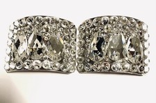 Teardrop crystal clear Irish Dance Buckles. Jig shoe heavy shoe buckle