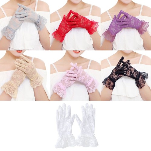 Lace gloves elegant short - gloves,