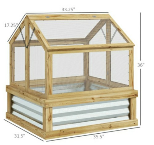 Wooden raised garden - bed, with