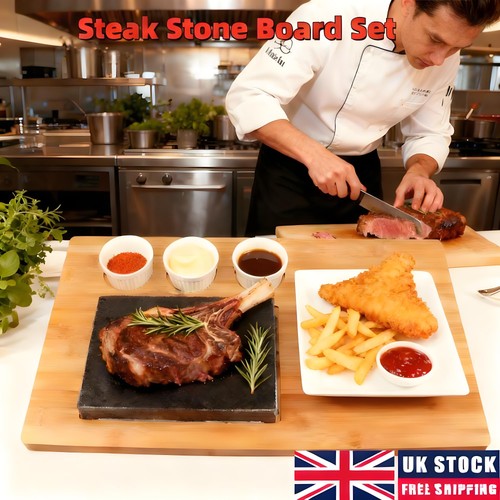 Hot cooking steak stone - hot, set