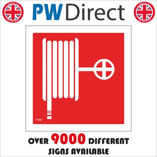 Sign fire hose reel - sign, pipe