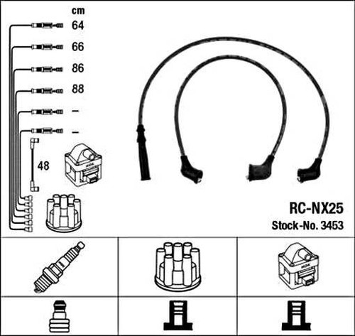 Blue ignition cable kit ngk - ignition,