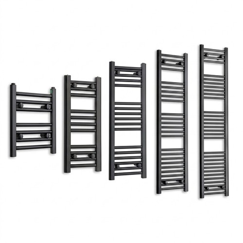 Matt black ladder towel rail - matt,