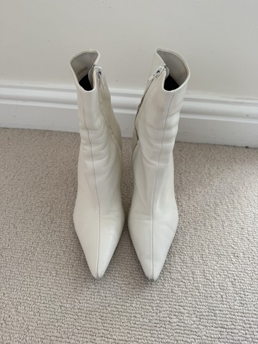 Zara white leather pointed - zara,