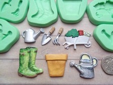 1x Mini Craft Mould: Choice of Garden Gardener Theme (Clay Cupcake Resin PMC)