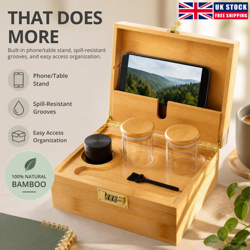 Bamboo stash box combo - box,