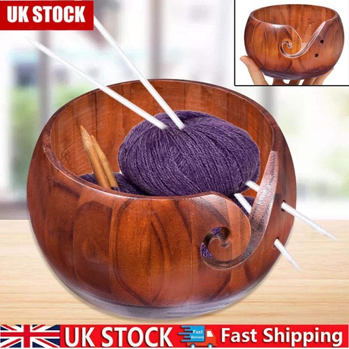 Wooden yarn bowl - yarn,