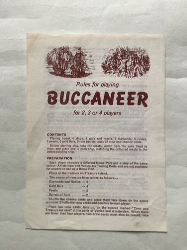 Buccaneer instructions rules - instructions,