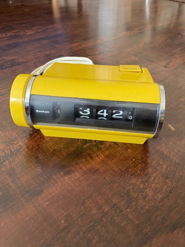 Sankyo 401 flip clock yellow - sankyo, d