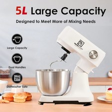 12 Speed Cake Electric Stand Mixer 5L 3in1 Food Mixing Bowl Blender Beater Dough