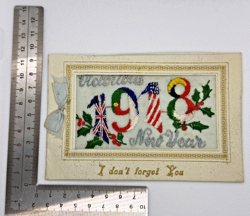 Old ww1 silk postcard allied - silk, postcard.