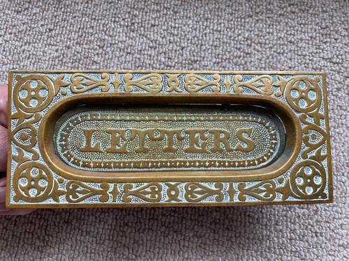 Brass letterbox very ornate - letterbox,