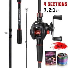 Fishing Rod Reel Combo Carbon Fiber Casting Rod Baitcasting Ree Gear Ratio Sport