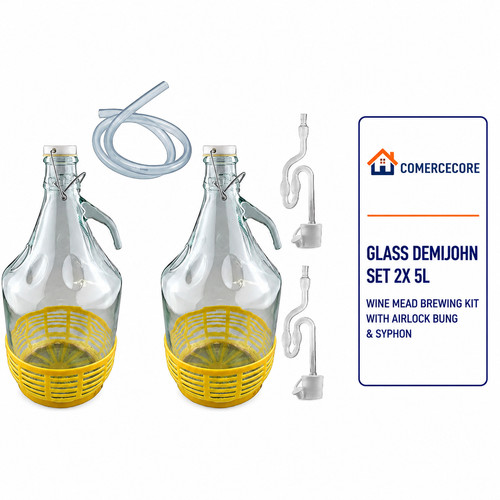 Glass demijohn set 5l wine - 5l,