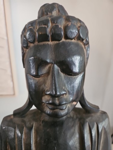 Large wooden seated buddha - seated,