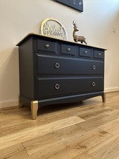 Stag chest of drawers 4 over 2 black spray printed