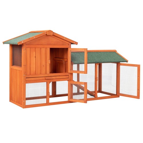 Wooden rabbit hutch - 61",