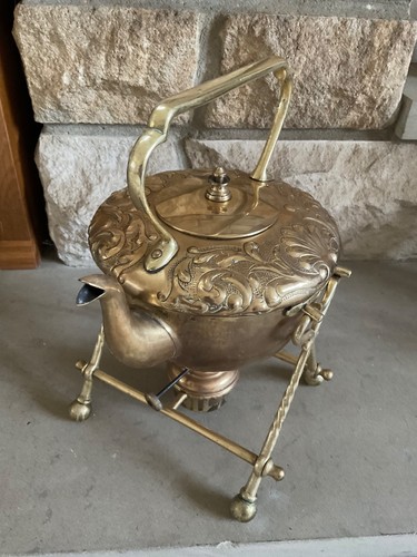 Vintage ornate brass tea - vintage,