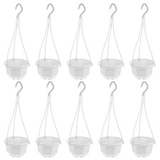 10 Sets Plastic Hanging Flowerpot Holders With Mesh Bottom For Indoor Outdoor