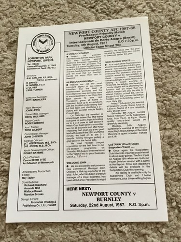 Aug newport county v - 87,