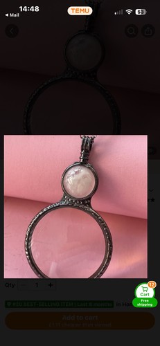 Pendant necklace magnifying - pendant,