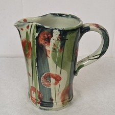 Vintage AFI Alvin Irving Studio Pottery Creamware Abstract Design Slender Jug 