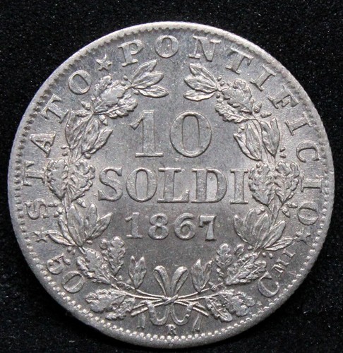 1867 soldi pope - 1867-r,