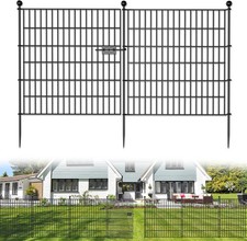 10 Panel Metal Garden Fence w/