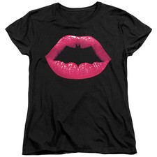 Batman Bat Kiss Womens T Shirt Black Officially Licensed