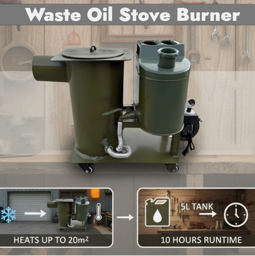 Waste oil burner indoors - oil,