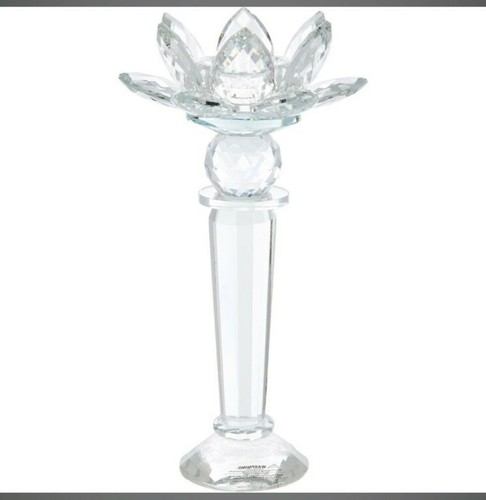 Clear crystal candle holder - clear,