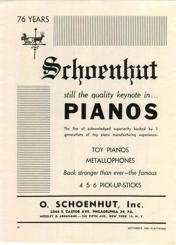 1948 paper schoenhut toy - 1948, ad