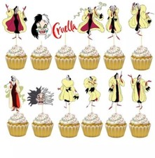 Cruella Cupcake Cake Toppers