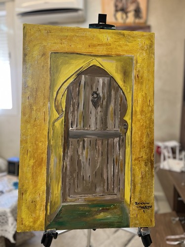 Moroccan door painting hands - door,