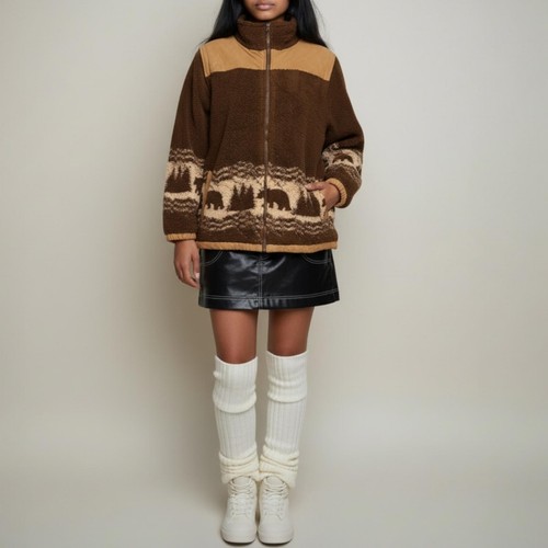 Oversized y2k bear fleece - oversized,