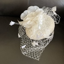 Cream Pillbox Hat Fascinator
