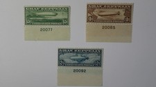 US #C13-C15 PLATE SINGLES 65c