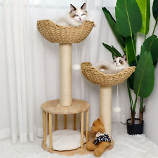 Luxury Flower Cat Tree Handmade Aesthetic Cat Tower with Condo & Scratching Post