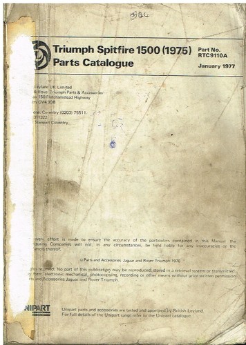 Triumph spitfire 1500 original - triumph,