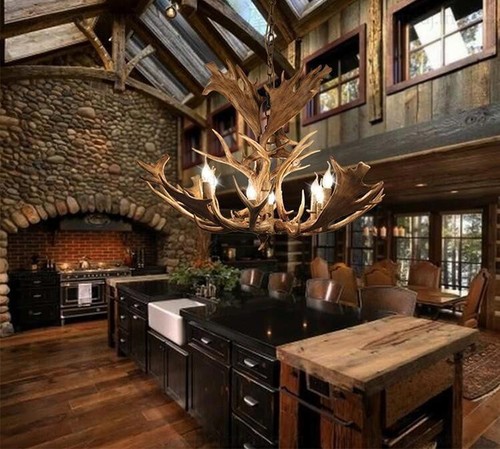 Antler chandelier big deer - chandelier,