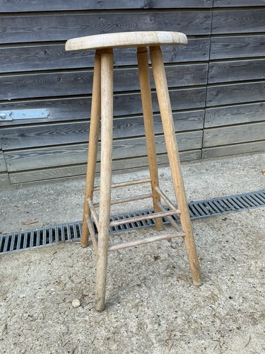 Vintage pine bar stool - pine,