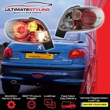 Peugeot 206CC Rear Lights Lexus Style Back Chrome Upgrade 2000-2003 Custom Tail