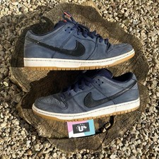 Rare Nike Dunk SB Navy Suede Black Leather Orange Label Gum UK10 EU45 CM29 US11