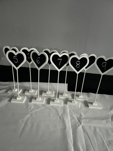 Chalkboard heart table number - table,