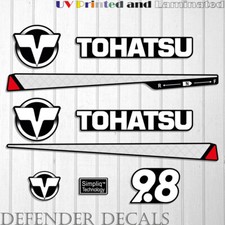 TOHATSU  9.8 hp Two Stroke outboard engine decal sticker set kit 9.8HP